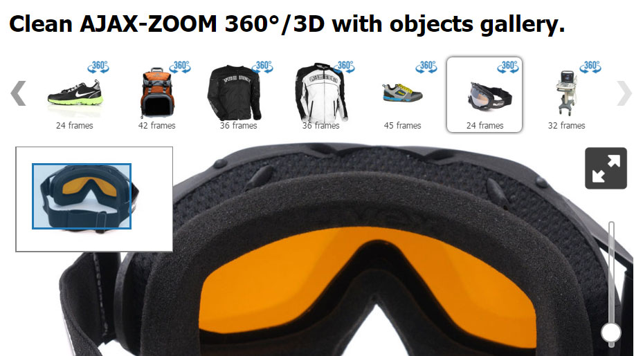 360° - 3D Objekt Spin & Zoom Responsive