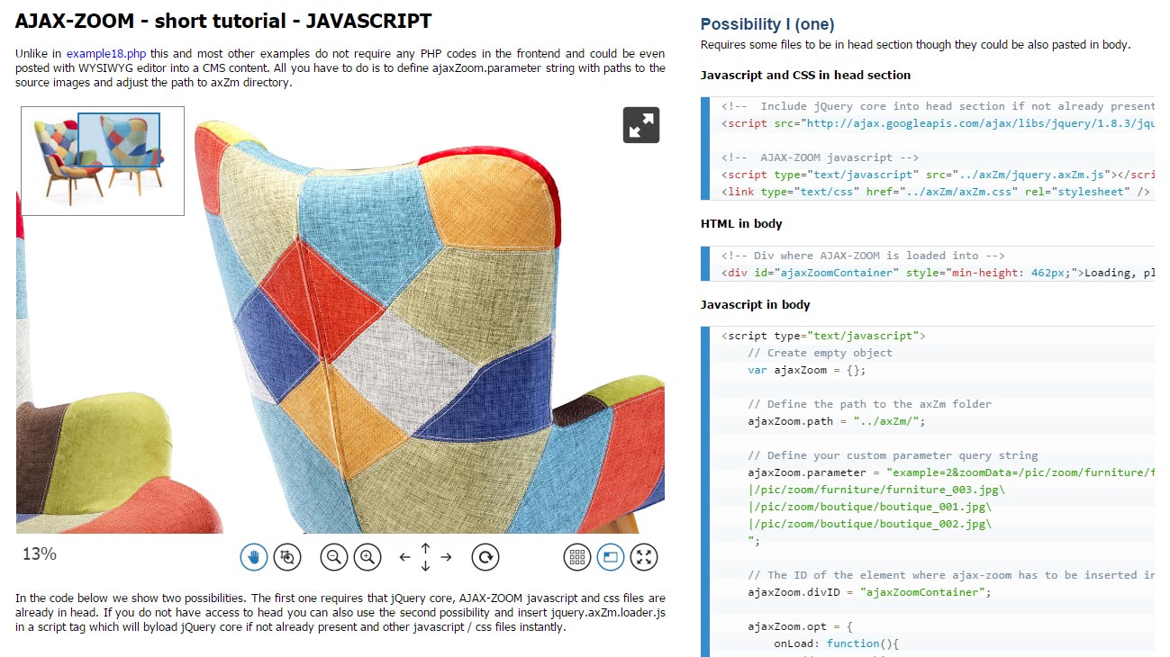 JavaScript zoom asp.net