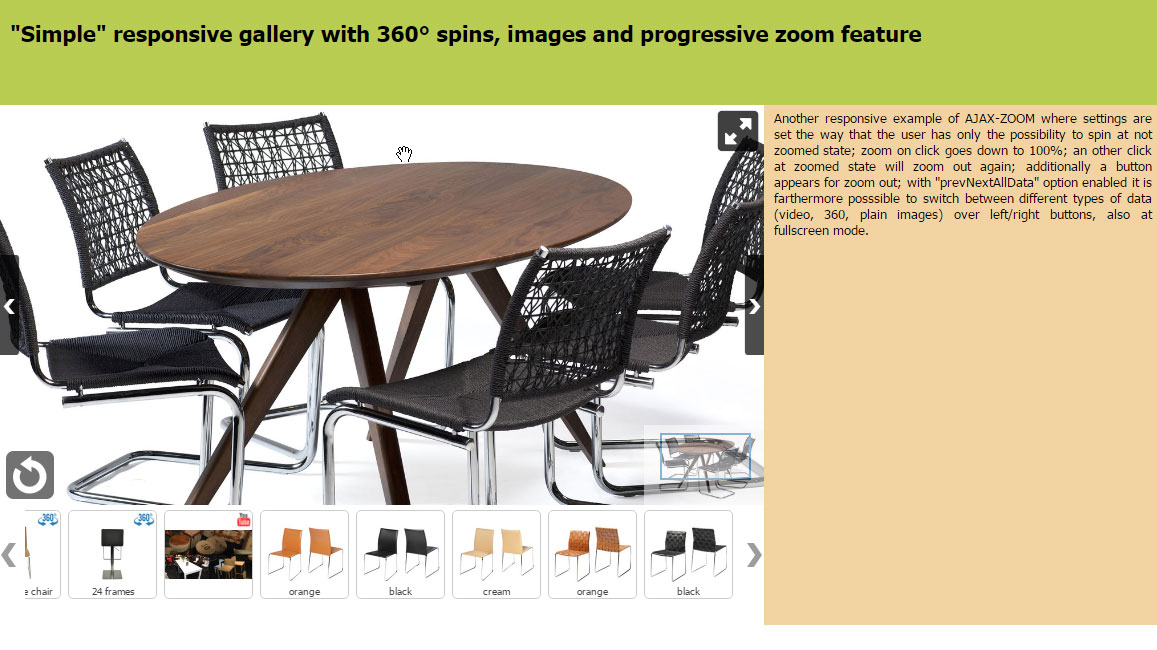 Multimedia Galerie 360 Produkt Zoom