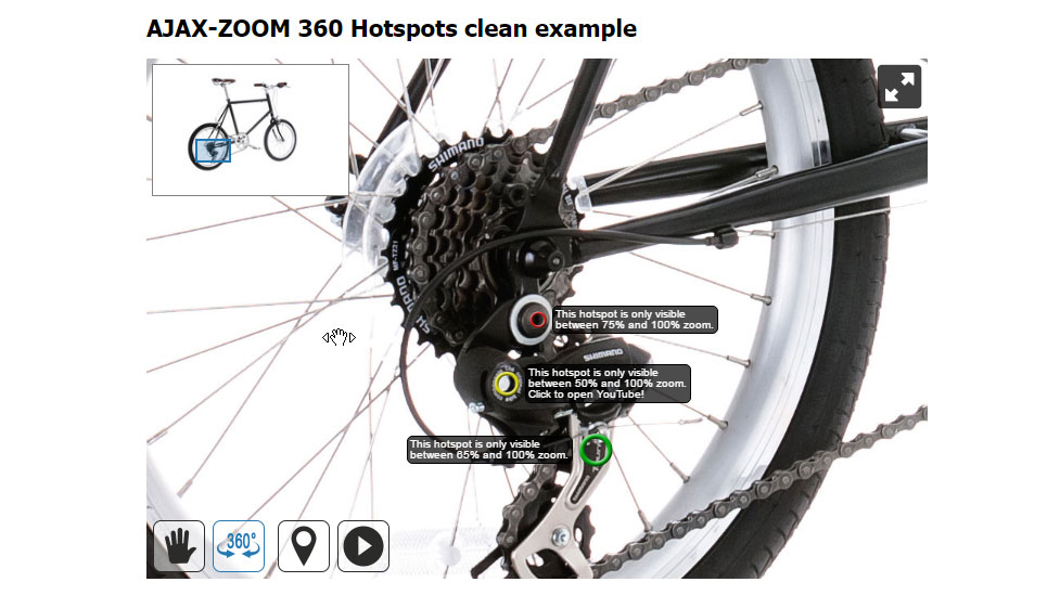 JavaScript 360 product spin with hotspots